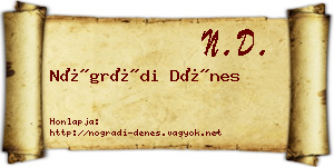 Nógrádi Dénes névjegykártya