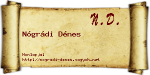 Nógrádi Dénes névjegykártya